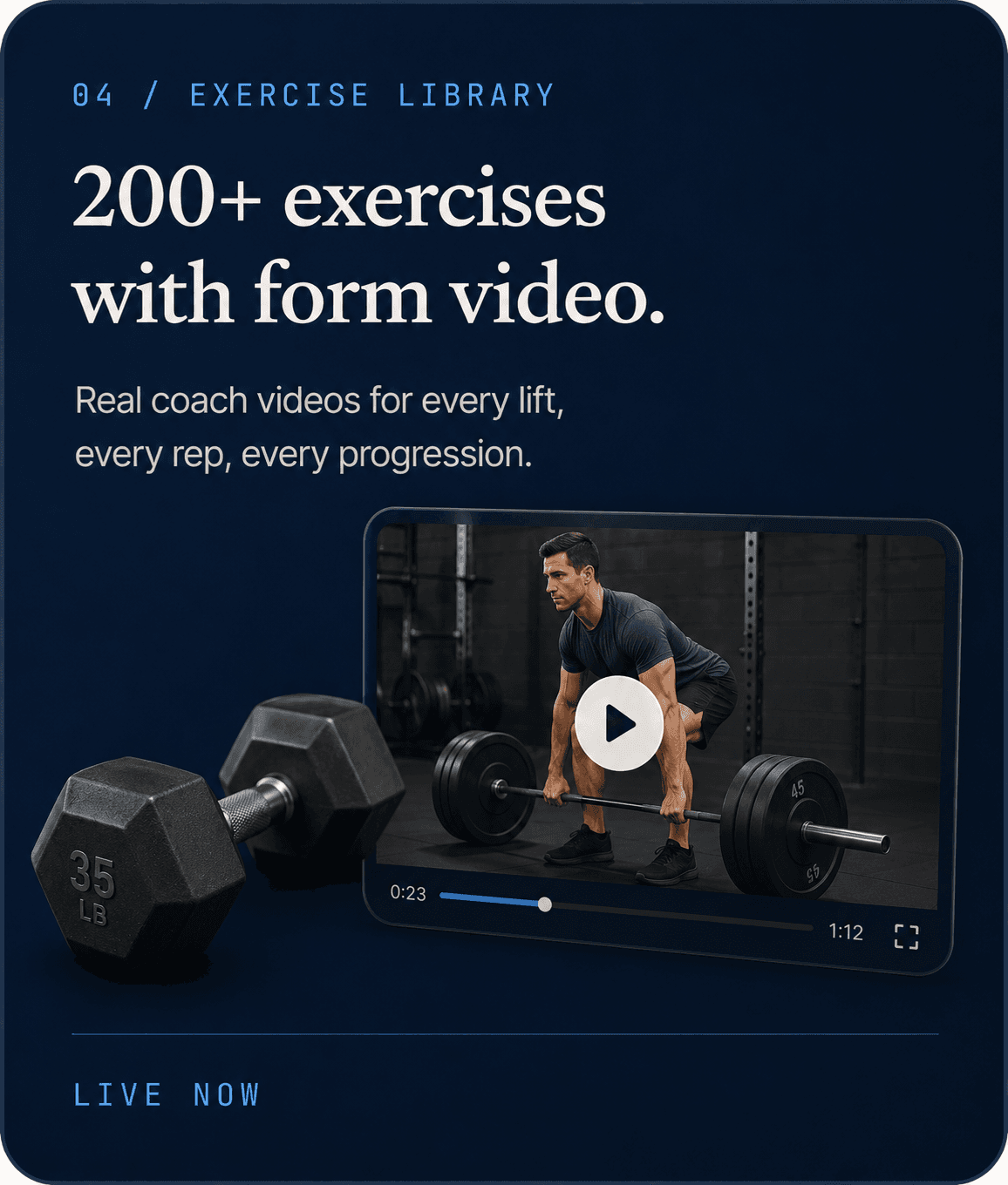 Exercise library with form video tutorial